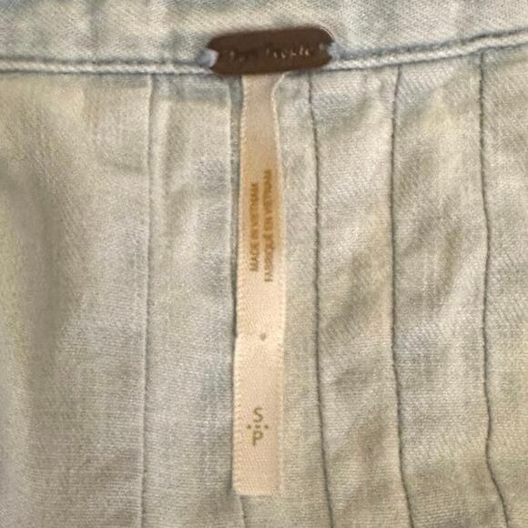 Free People Western Bohemian Prairie On The Road Denim Maxi Dress Size Small - Picture 12 of 15